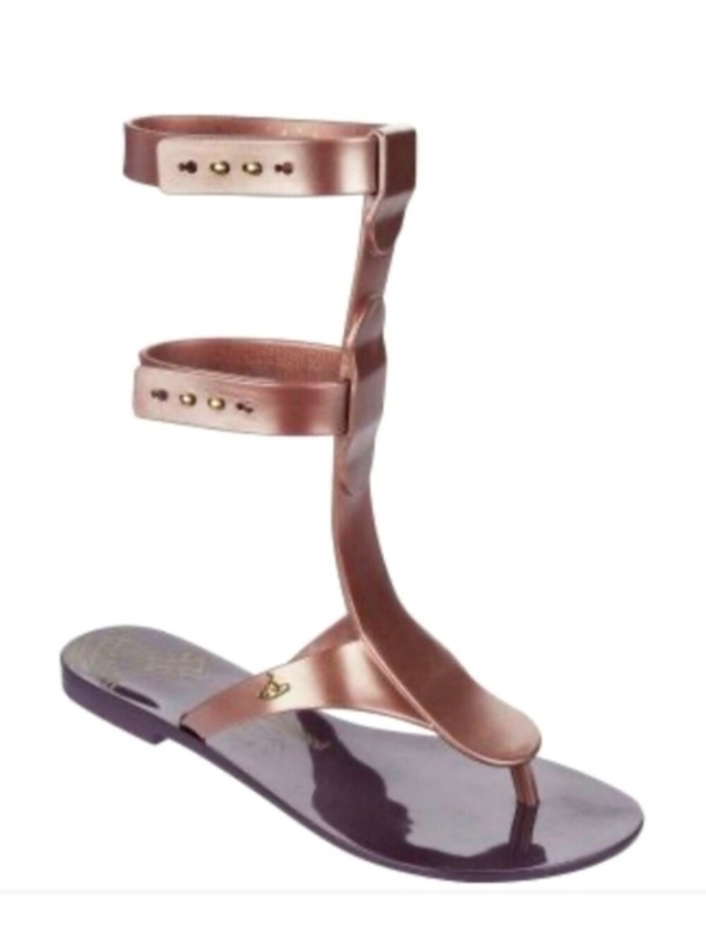 Vivienne Westwood Metallic Rose Gold High-Strap Gladiator Sandal
